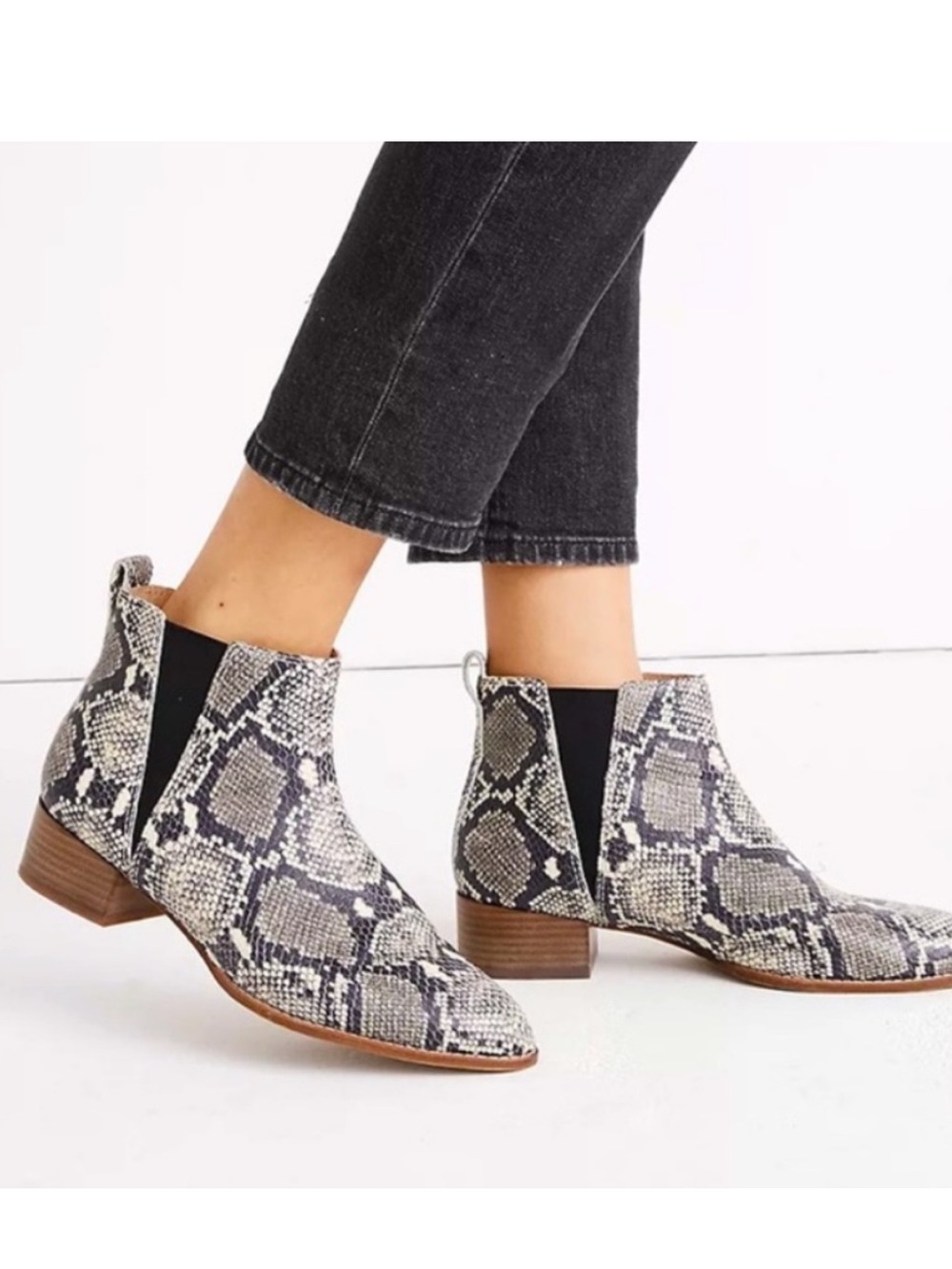 Madewell Snakeskin Chelsea Ankle Boots